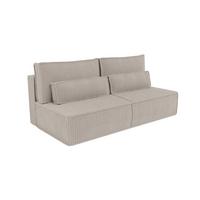 BETTSOFA LINO Grau Kordstoff mit Schlaffunktion - Grau, Textil (97/87/198cm) - MASSENO