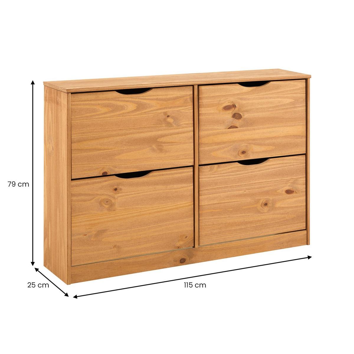 SCHUHKIPPER BASIL honigfarben - Honig, Holz (115/79/25cm) - IDIMEX