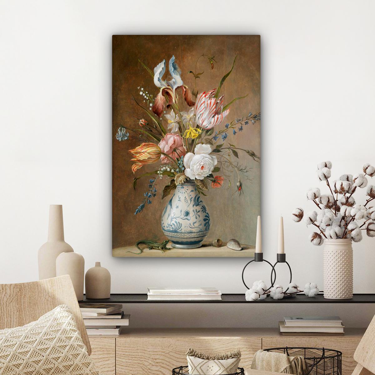 LEINWANDBILD Alte Meister - Blumen - Balthasar van der Ast Wanddeko 40x60 cm - Hellbraun, Textil (40/60cm) - MuchoWow