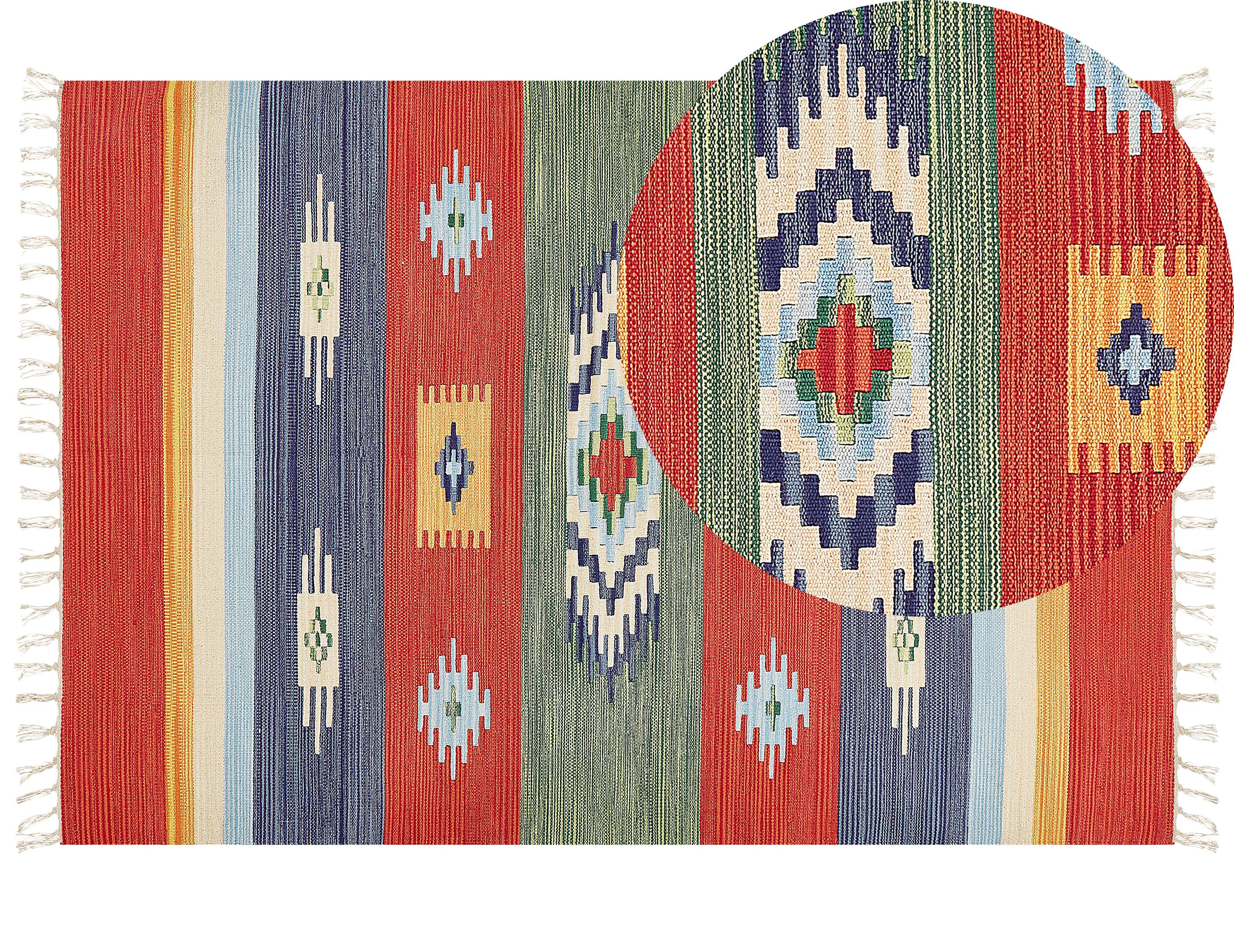KELIM-TEPPICH Kamaris 200/140 cm - Multicolor, Textil (140/200cm) - Beliani