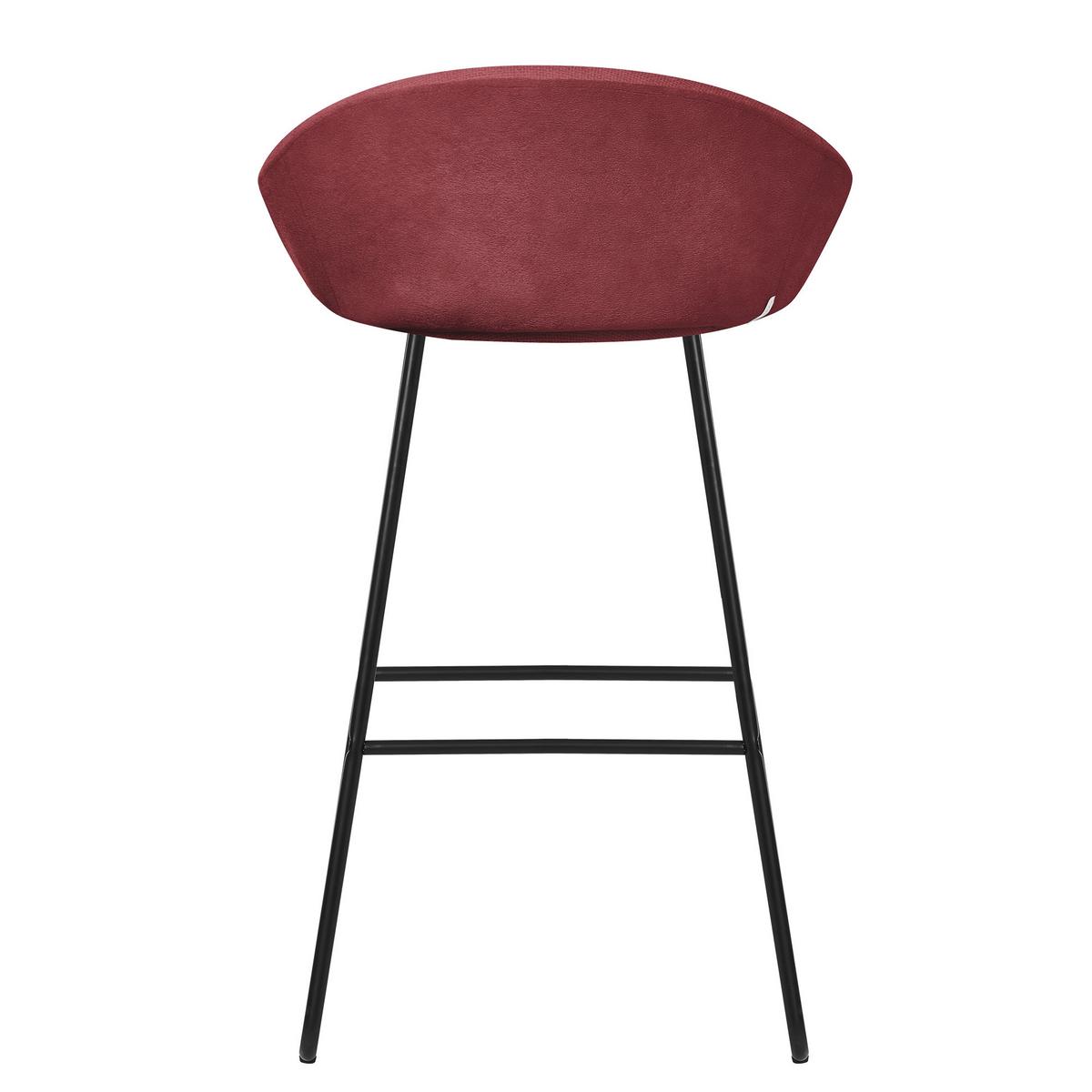 BARHOCKER 2er Set Rot mit Stoffbezug - Rot/Schwarz, Metall (56/94/50cm) - ML-DESIGN