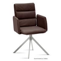 ARMLEHNSTUHL (2er-Set) Dorree 52x92x60 Edelstahl/Braun - Edelstahlfarben/Braun, Kunststoff (60/92/52cm) - 58aufmkessel