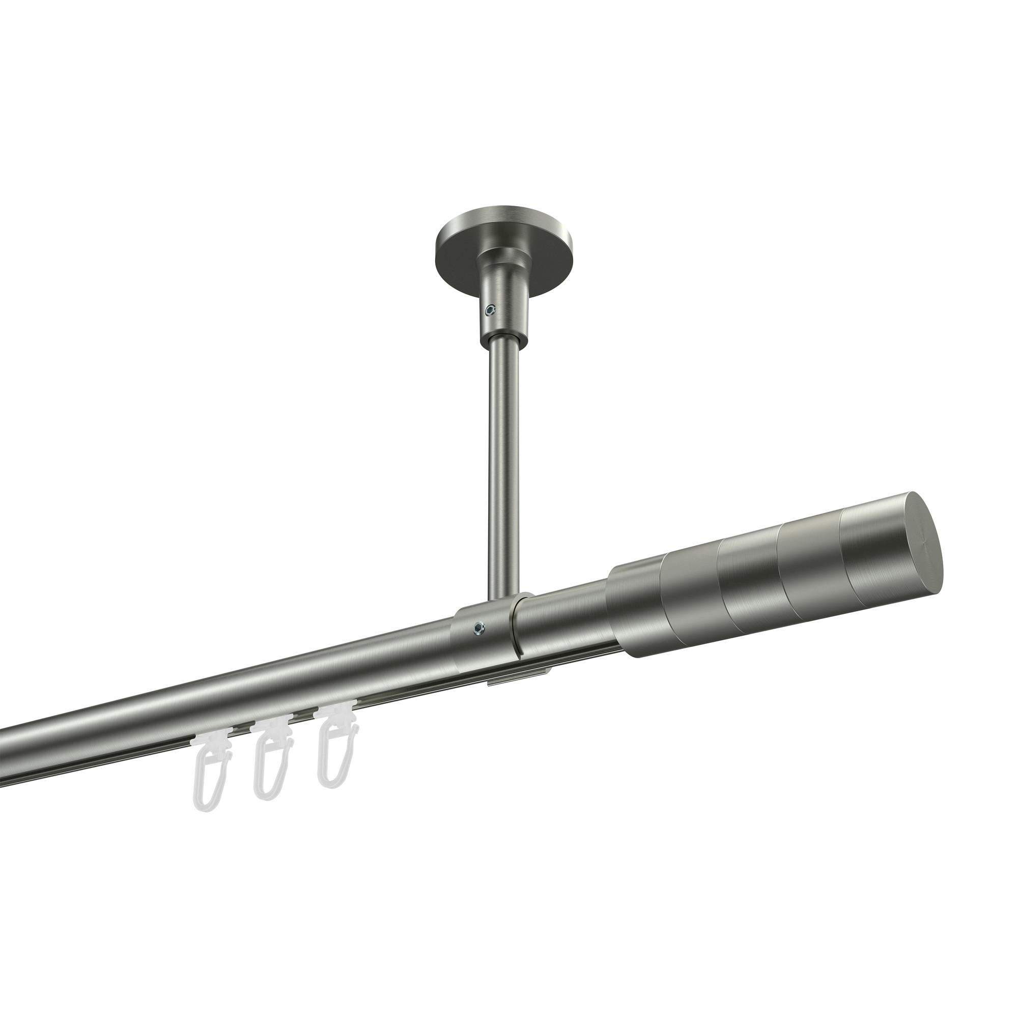 GARDINENSTANGE INNENLAUF Sonette Mavell 400 cm (geteilt in 2 x 200 cm), 1-läufig, 20 mm Ø Edelstahl-Optik - Edelstahlfarben/Silberfarben, Metall (400cm) - INTERDECO