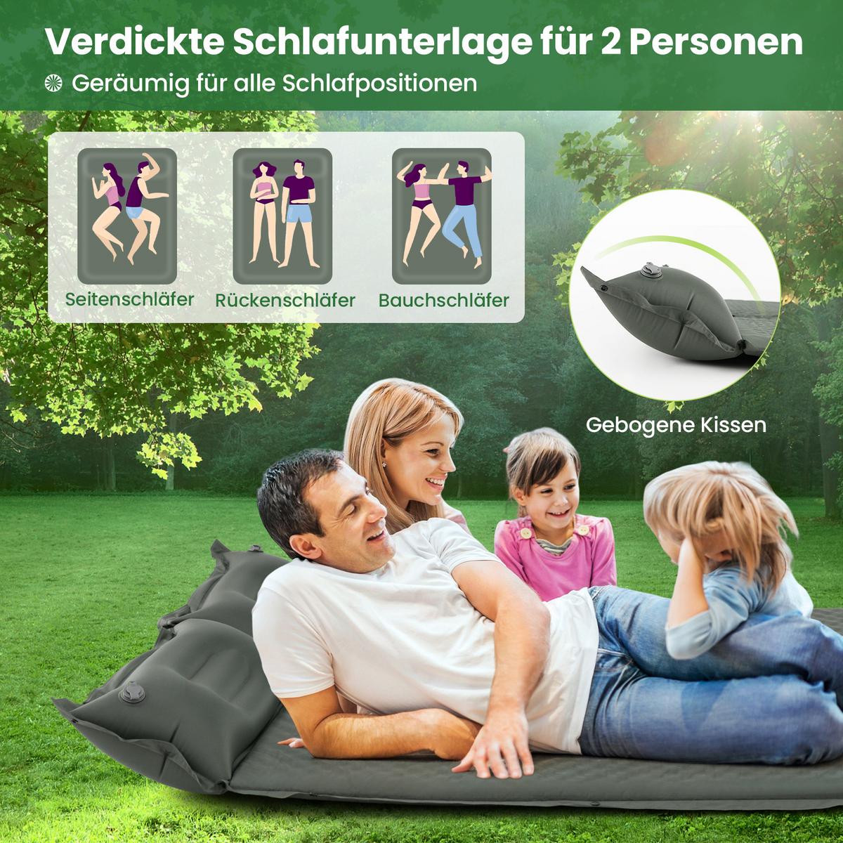CAMPING MATTRESS Grün - Grün, Textil - COSTWAY