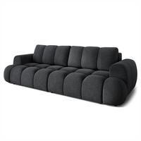 BETTSOFA DAFNE Schwarz Bucle-Stoff mit Schlaffunktion - Schwarz, Textil (300/88/113cm) - MASSENO