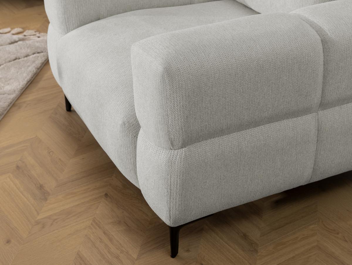 SESSEL Cardea in Bubble-Optik aus weichem Hellgrau Strukturstoff mit hohem Sitzkomfort - Hellgrau/Schwarz, Holz/Textil (102/80/97cm) - S-Style Möbel