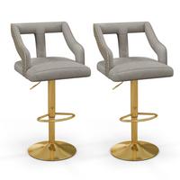 BARHOCKER Grau(2er-Set) - Grau, Metall (50/111/47cm) - COSTWAY