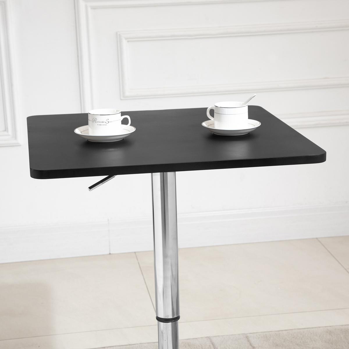 BARTISCH Höhenverstellbar Stehtisch mit Drehbar Tischplatte für Wohnzimmer - Schwarz, Holzwerkstoff (60/60/91cm) - HOMCOM