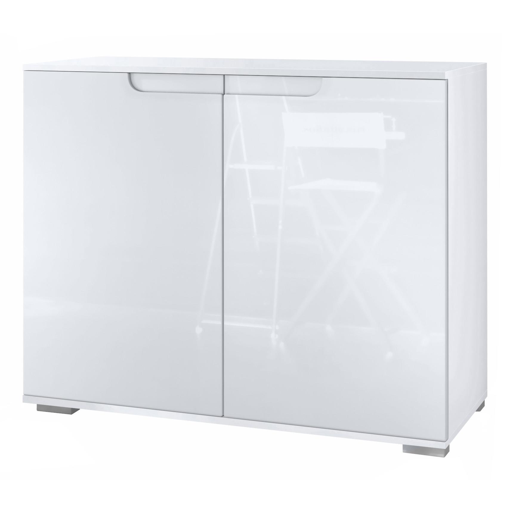 KOMMODE Sylt Weiß Hochglanz - Weiß Hochglanz, Holzwerkstoff (92.5/75.5/35cm) - Vladon
