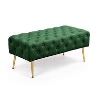 POLSTERBANK mit Samt - Optik Grün 42/41/42 - Grün, Textil (100/41/42cm) - RAUMHIRSCH FURNITURE