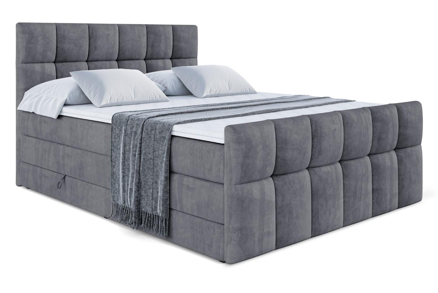BOXSPRINGBETT RICAR-Z KING - 140 x 200 - H3/H4 - Dunkelgrau - Dunkelgrau, Holzwerkstoff (140/200cm) - ALTDECOR