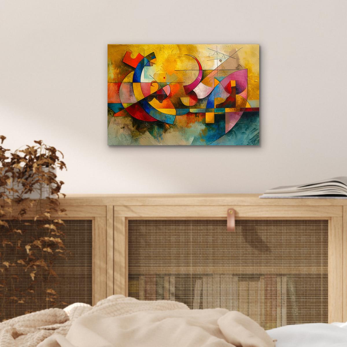 METALLBILD Kunst - Abstrakt - Modern 30x20 cm - Gelb, Metall (30/20cm) - MuchoWow