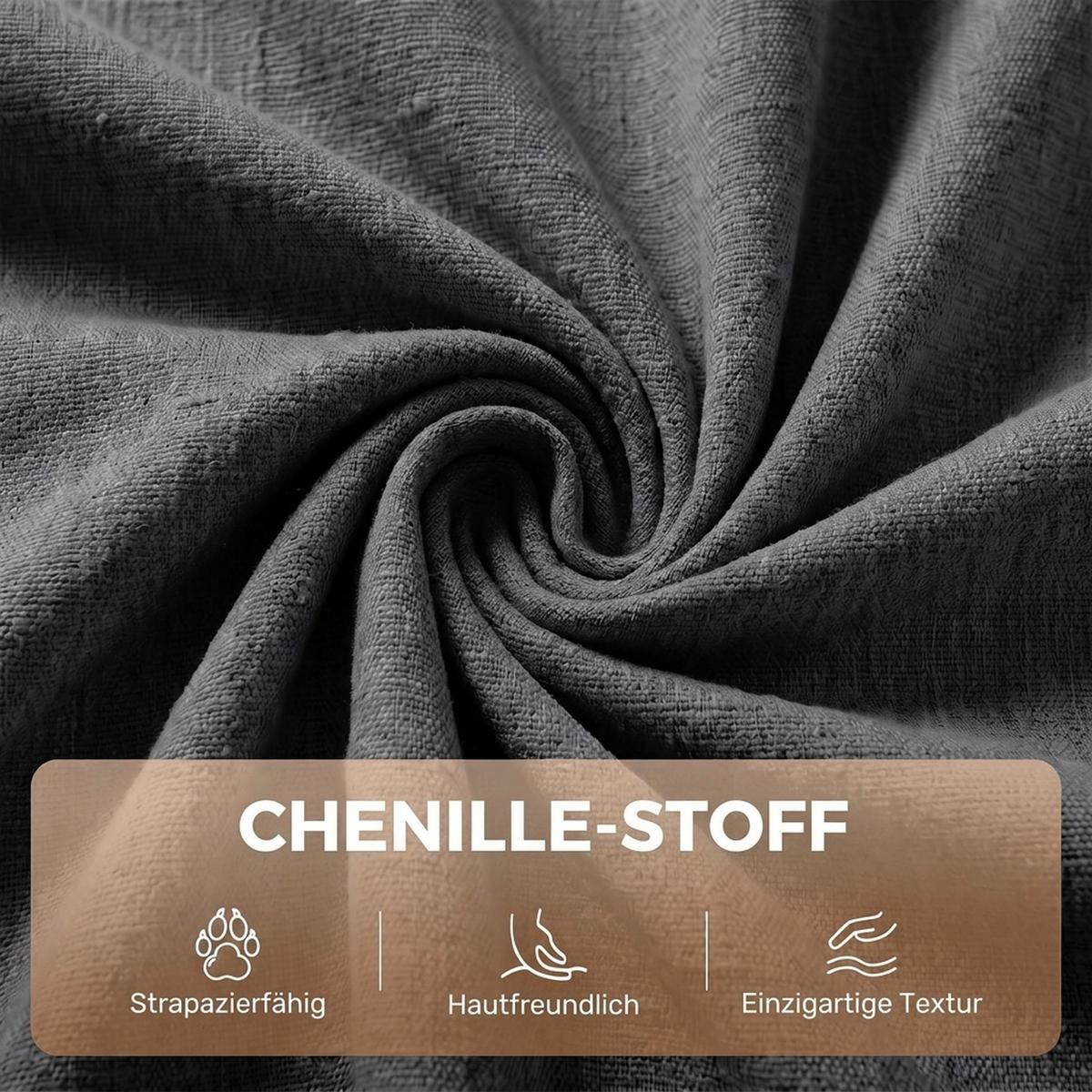 RELAXSESSEL Chenille Dunkelgrau - Dunkelgrau/Schwarz, Holzwerkstoff/Textil (97/104/97cm) - HOMCOM