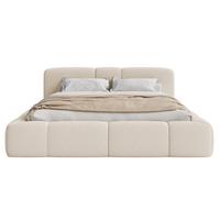POLSTERBETT Bowia, Hellbeige Bouclé, 200x200 cm - Ecru/Schwarz, Textil (200/200cm) - Selsey