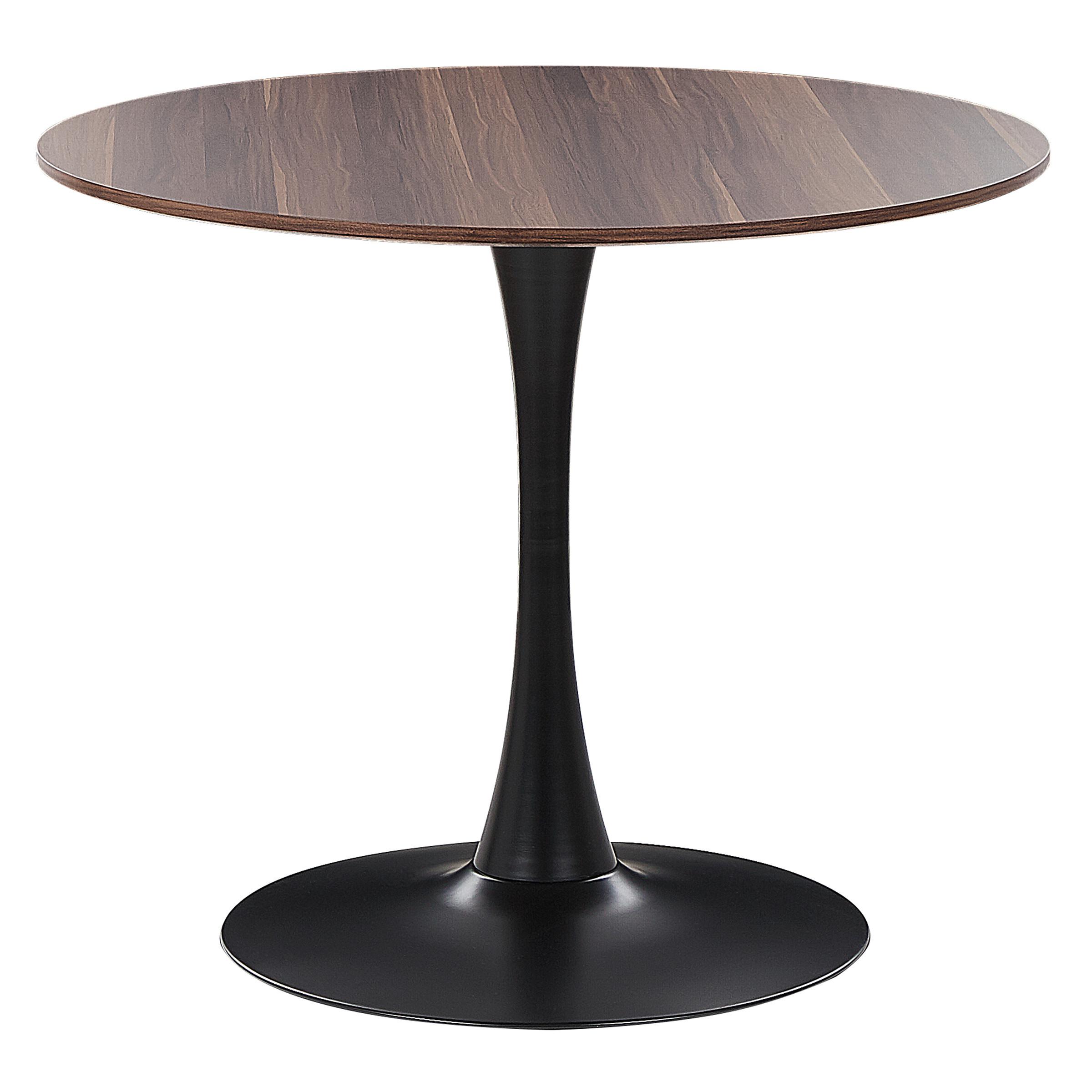 ESSTISCH 90/90/74 cm Dunkelbraun, Schwarz Rund Boca - Dunkelbraun, Holzwerkstoff (90/90/74cm) - Beliani