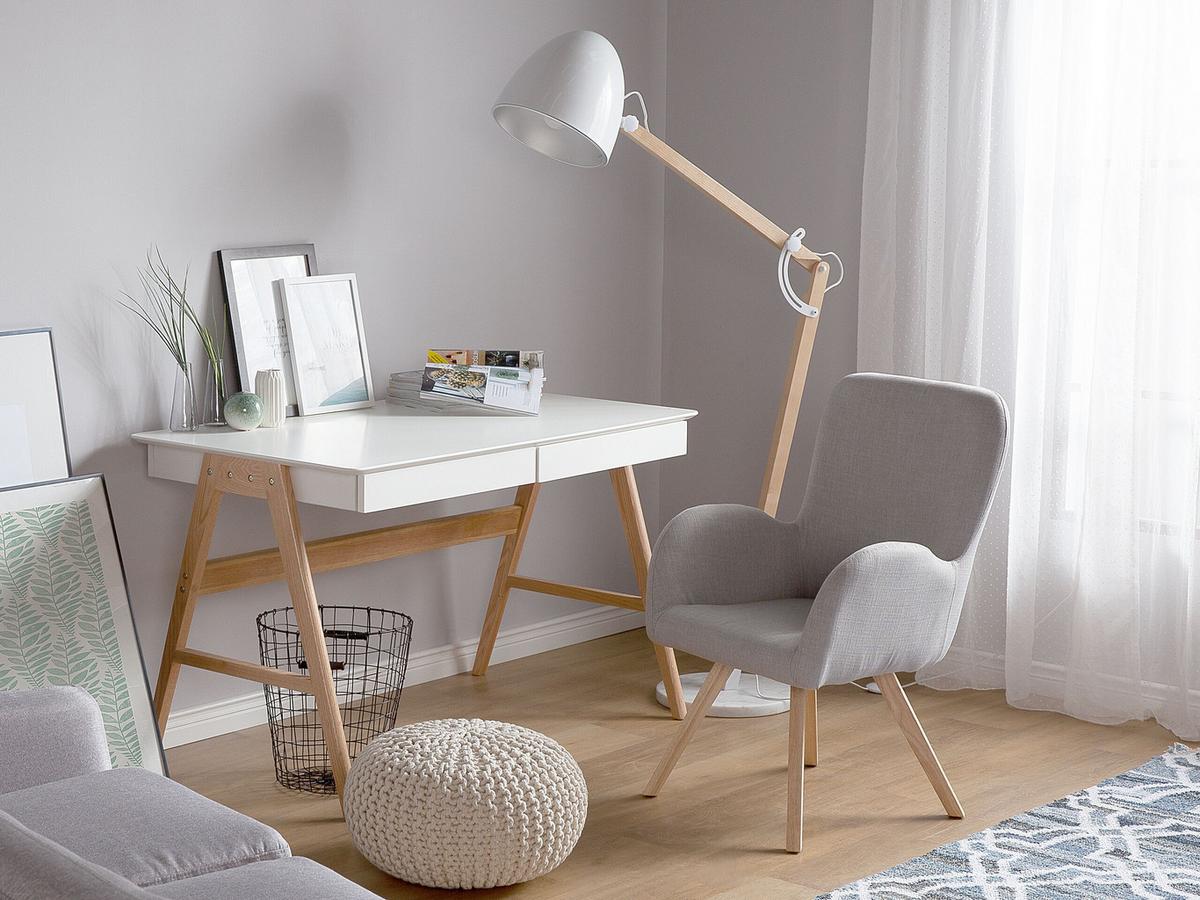 SESSEL Polsterbezug Grau Bjarn - Grau, Holz/Textil (60/90/55cm) - Beliani