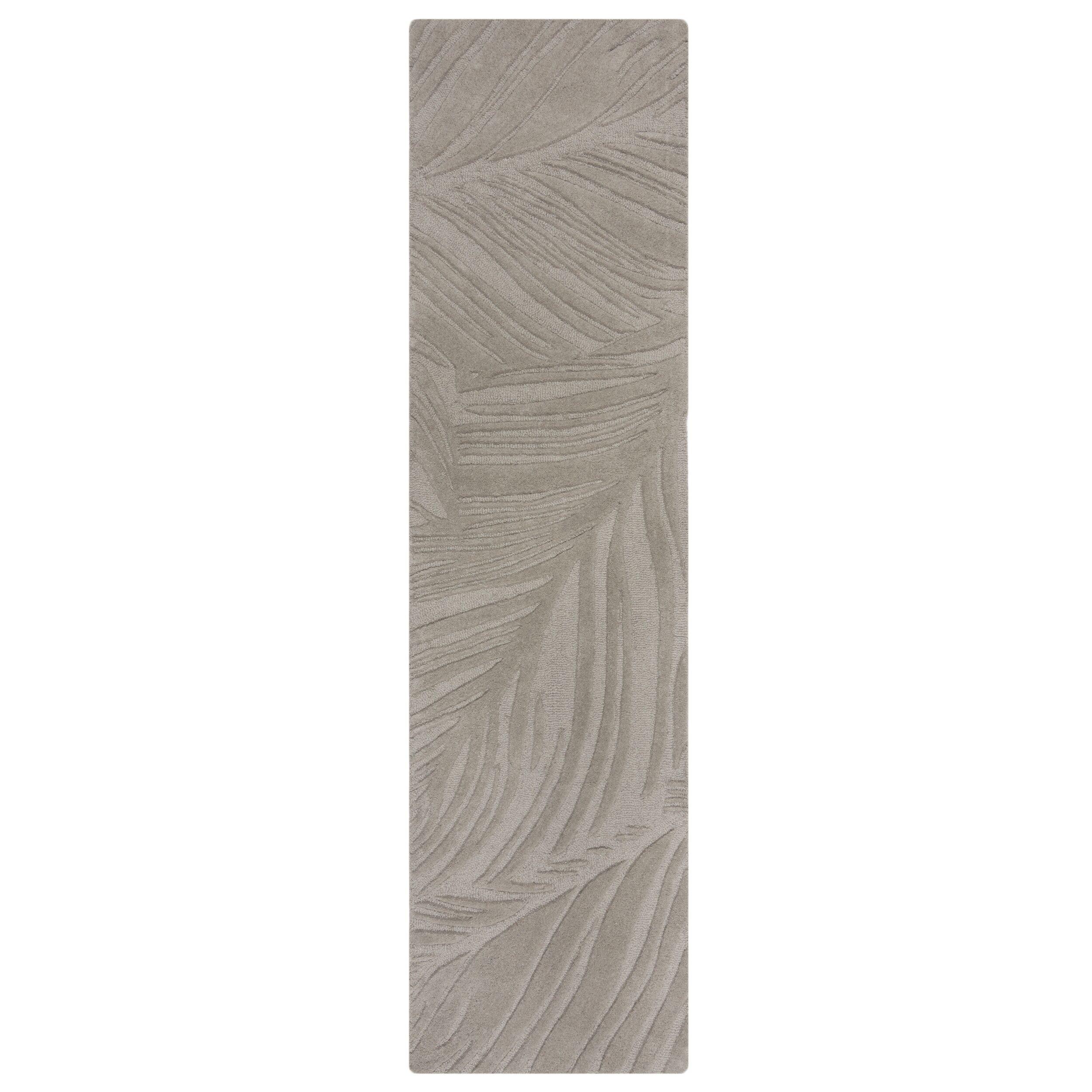 WOLLTEPPICH LEVEN, floral, Grau, 60 x 230 cm - Grau, Textil (230/60cm) - KADIMA DESIGN