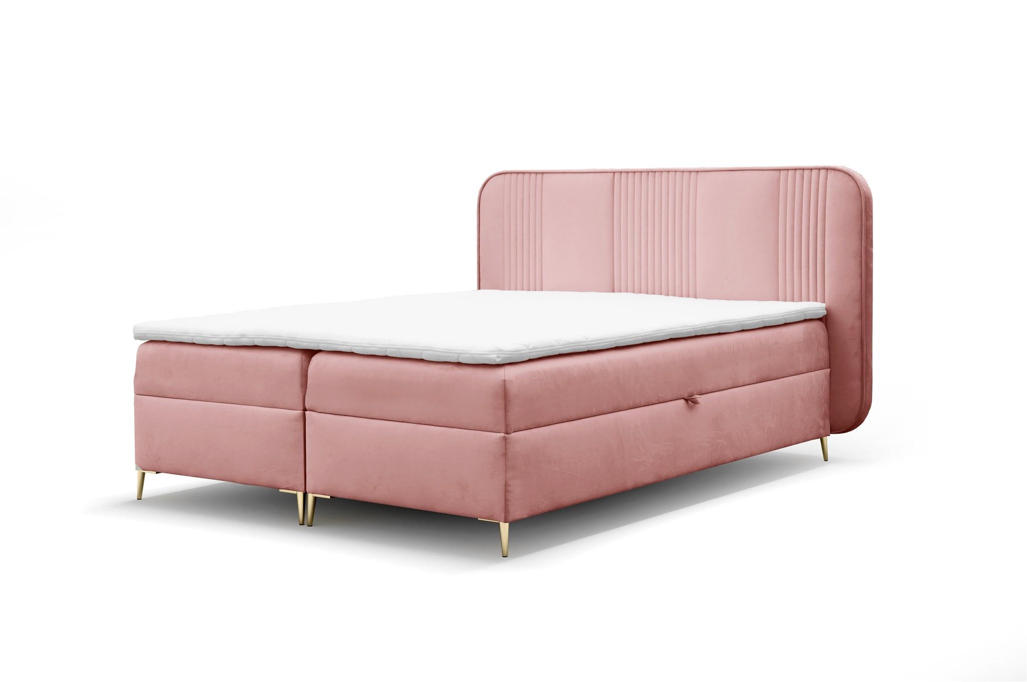 BOXBETT Avery In überlänge - Rosa, Holzwerkstoff/Textil (160/220cm) - Fun Möbel