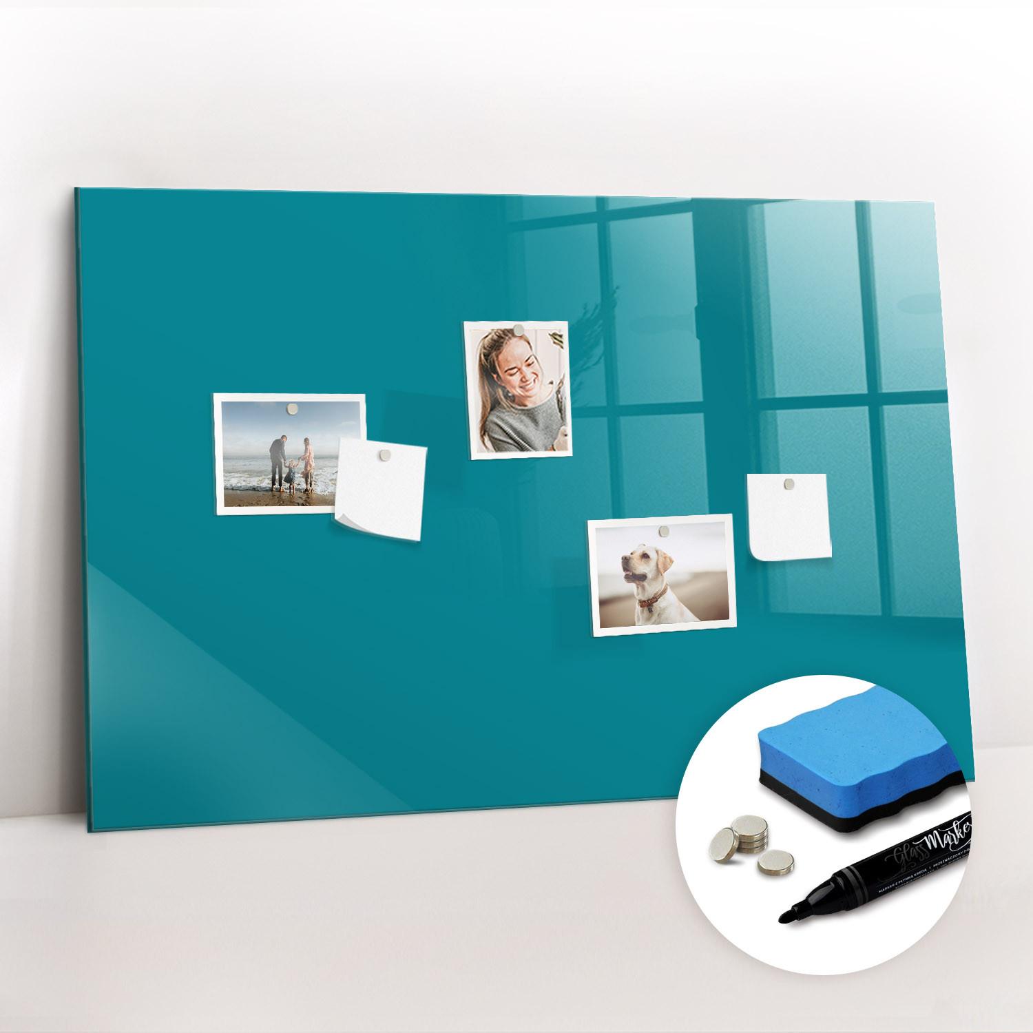MAGNETTAFEL 90x60 Marineblau schwarzer Marker - Mintgrün, Glas (90/0.4/60cm) - TULUP