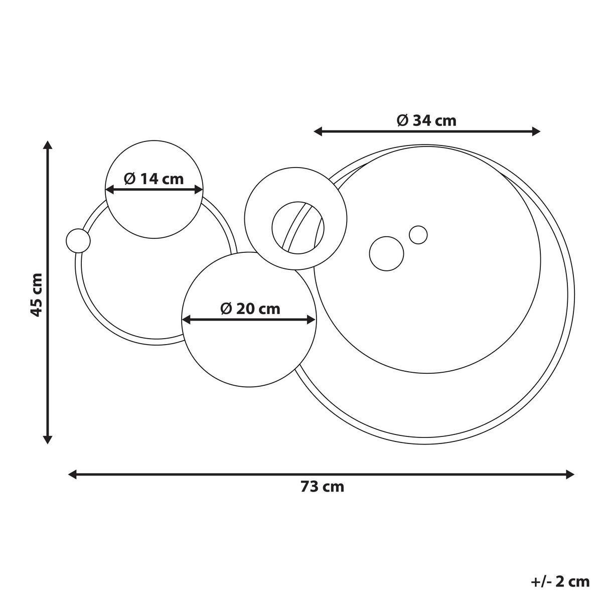 WANDDEKORATION Metall gold/grün Helium - Goldfarben, Metall (73/45/5cm) - Beliani