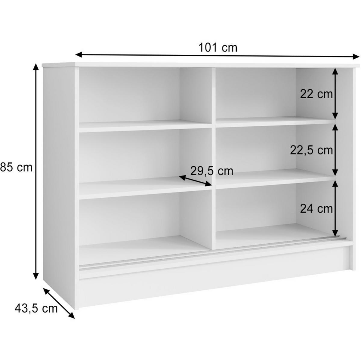 KOMMODE Horizon mit 2 Schiebetüren, eiche Artisan, 100 cm - Eiche Artisan, Holzwerkstoff (101/85/43.5cm) - Beautysofa