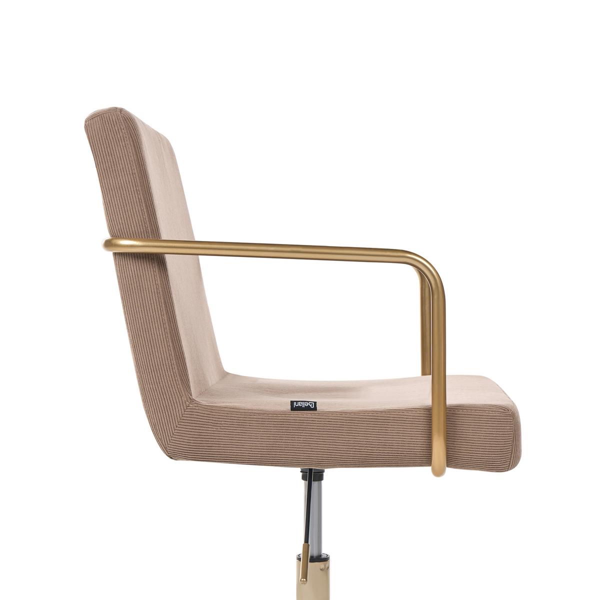 BÜROSTUHL Cord Hellbraun Trinity - Hellbraun, Textil (60/87/60cm) - Beliani