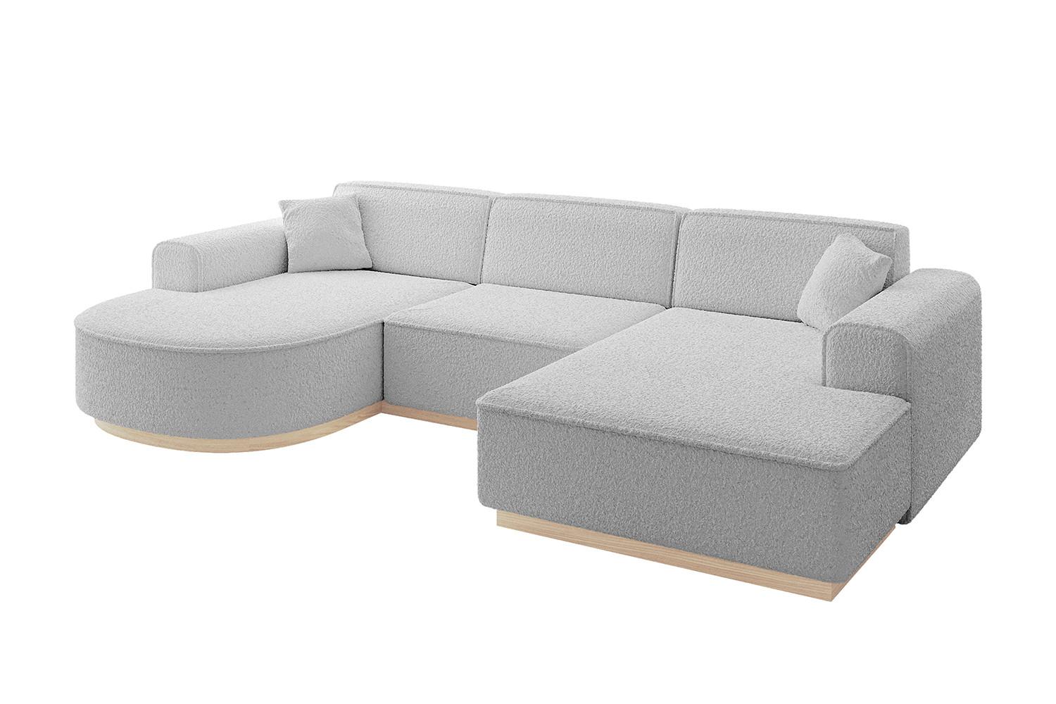 WOHNLANDSCHAFT ARRIO-U1 303x171x83 cm Hellgrau - Hellgrau, Holzwerkstoff/Textil (303/83/171cm) - ALTDECOR
