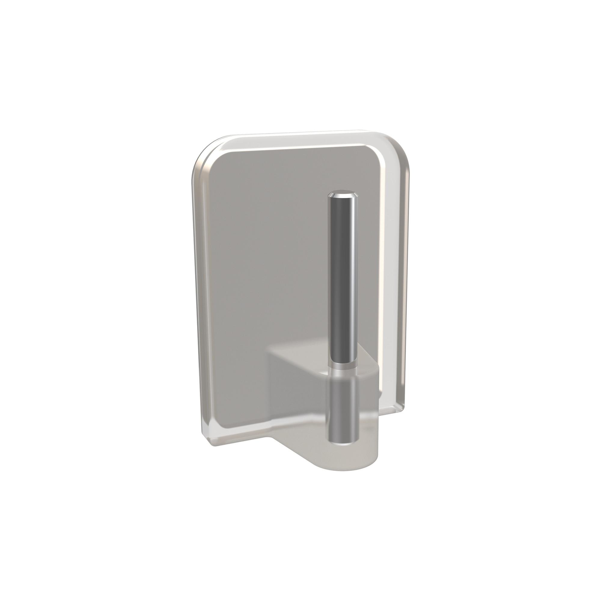 KLEBEHAKEN MIT METALLSTIFT für Vitragestangen, Glasklar, Packung 4 Stück - Transparent, Kunststoff/Metall (1.7/2.4/1.2cm) - INTERDECO