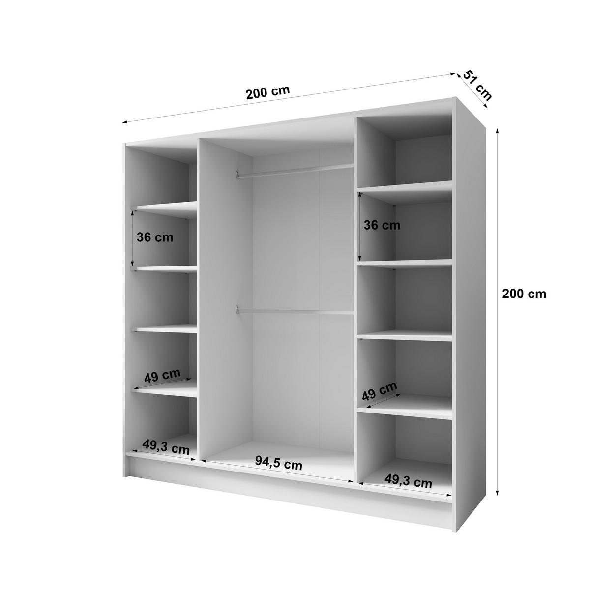 DREHTÜRENSCHRANK RENVO 200/200/51 cm Modern Kleiderschrank 4-türig mit Spiegel Kaschmir - Kaschmir, Holzwerkstoff (200/200/51cm) - MASSENO