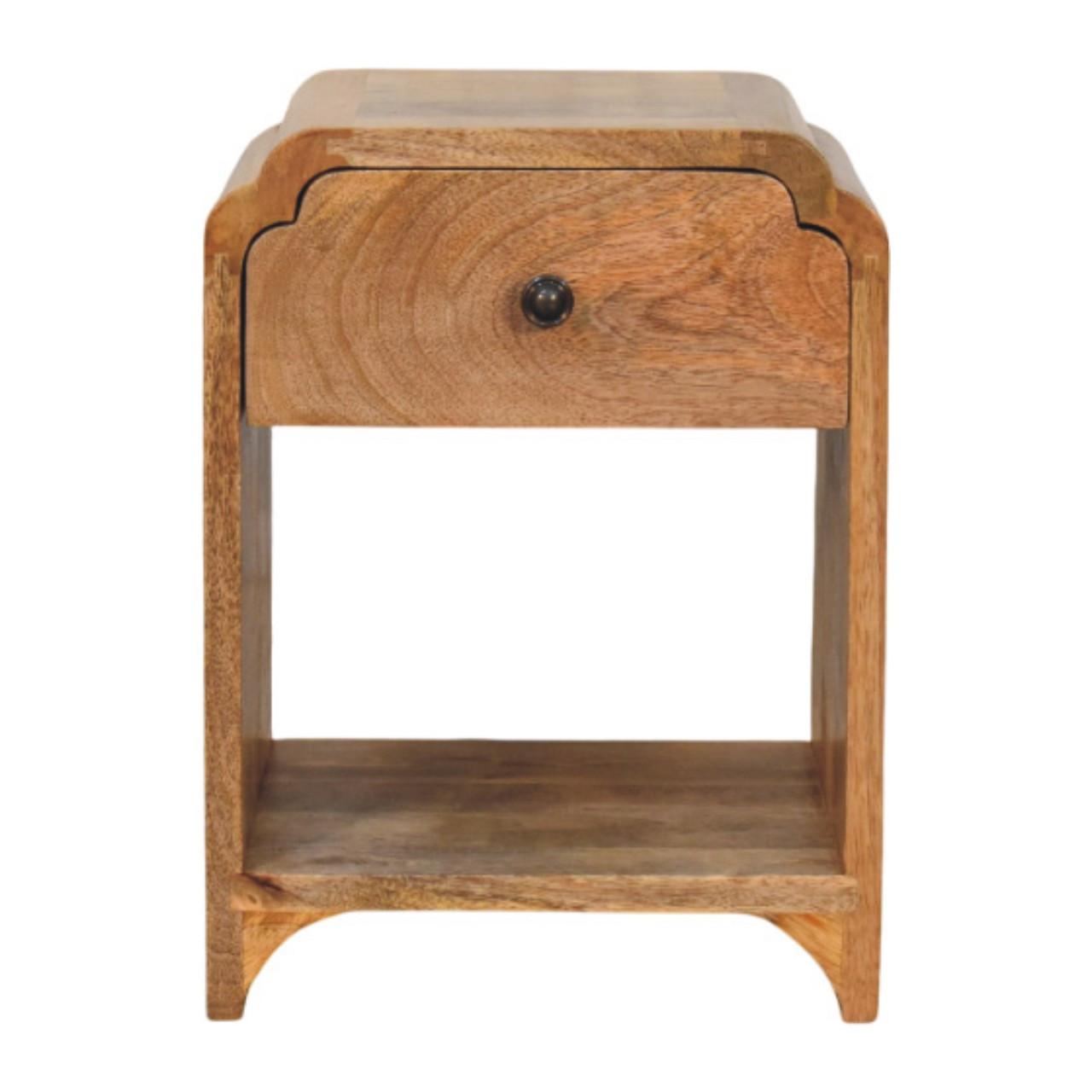 NACHTTISCH Massivholz Newton Mini Oak-ish, 1 Schublade und Offenes Regal, Beige - Eichefarben/Beige, Mangoholz/Holz (30/40/30cm) - Artisan Furniture
