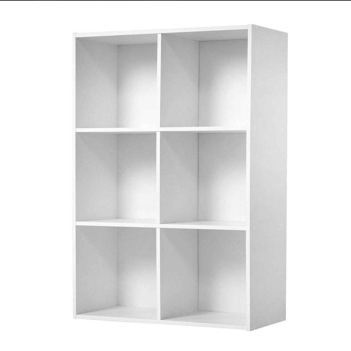 REGAL mit 6 Fächern - H91,5 x L61,5 cm - Weiß, Holzwerkstoff (29.5/91.5/61.5cm) - Calicosy