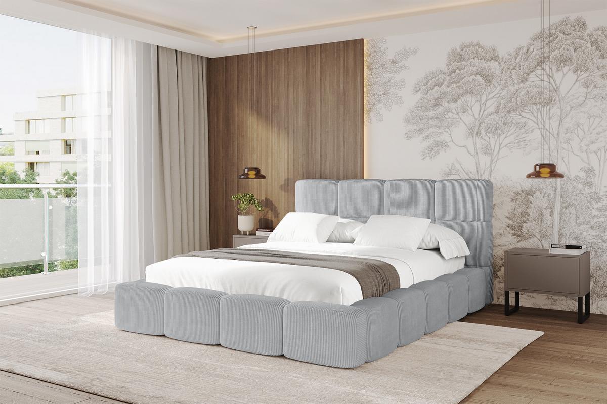 POLSTERBETT mit Bettkasten und Lattenrost, Bett mit Kopfteil, Boxbett ohne Matratze, Doppelbett mit Stauraum - NATA 120x200 Grau - Graphitfarben, Holzwerkstoff/Textil (120/200cm) - ALTDECOR