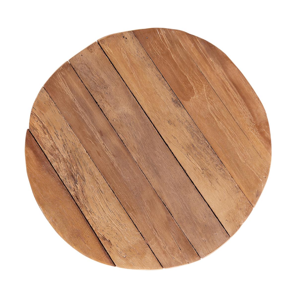 NACHTTISCH Teakholz hellbraun/weiß 30 cm Movas - Hellbraun/Weiß, Holz (30/30/44cm) - Beliani