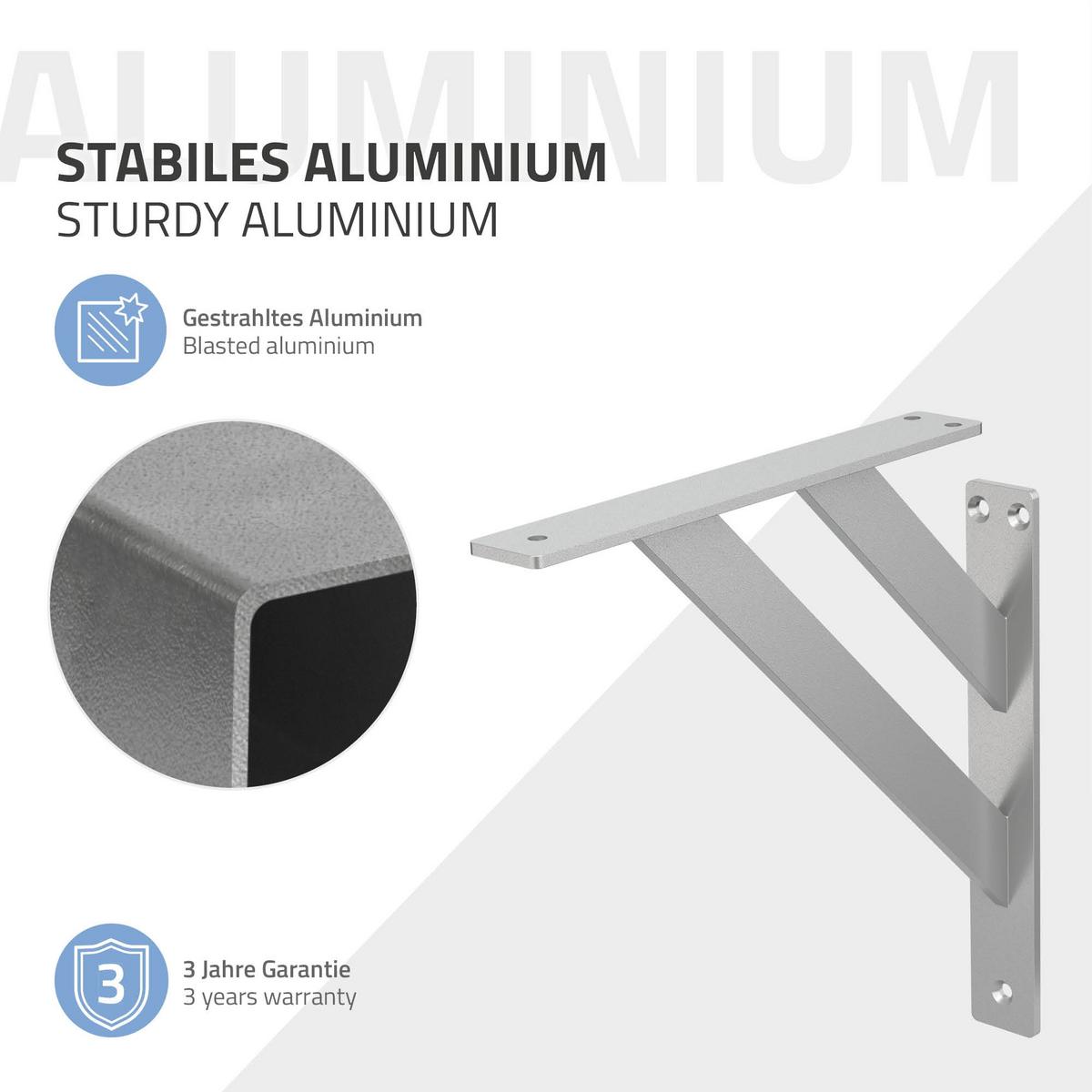 REGALHALTERUNGEN - Silberfarben, Metall (24/24/3cm) - ML-DESIGN