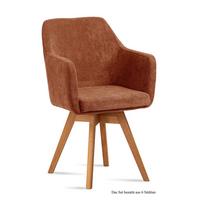 ARMLEHNSTUHL drehbar (6er-Set) Dorry 57x87x60 Eiche geölt/Cognac - Cognac/Eichefarben, Kunststoff (60/87/57cm) - 58aufmkessel