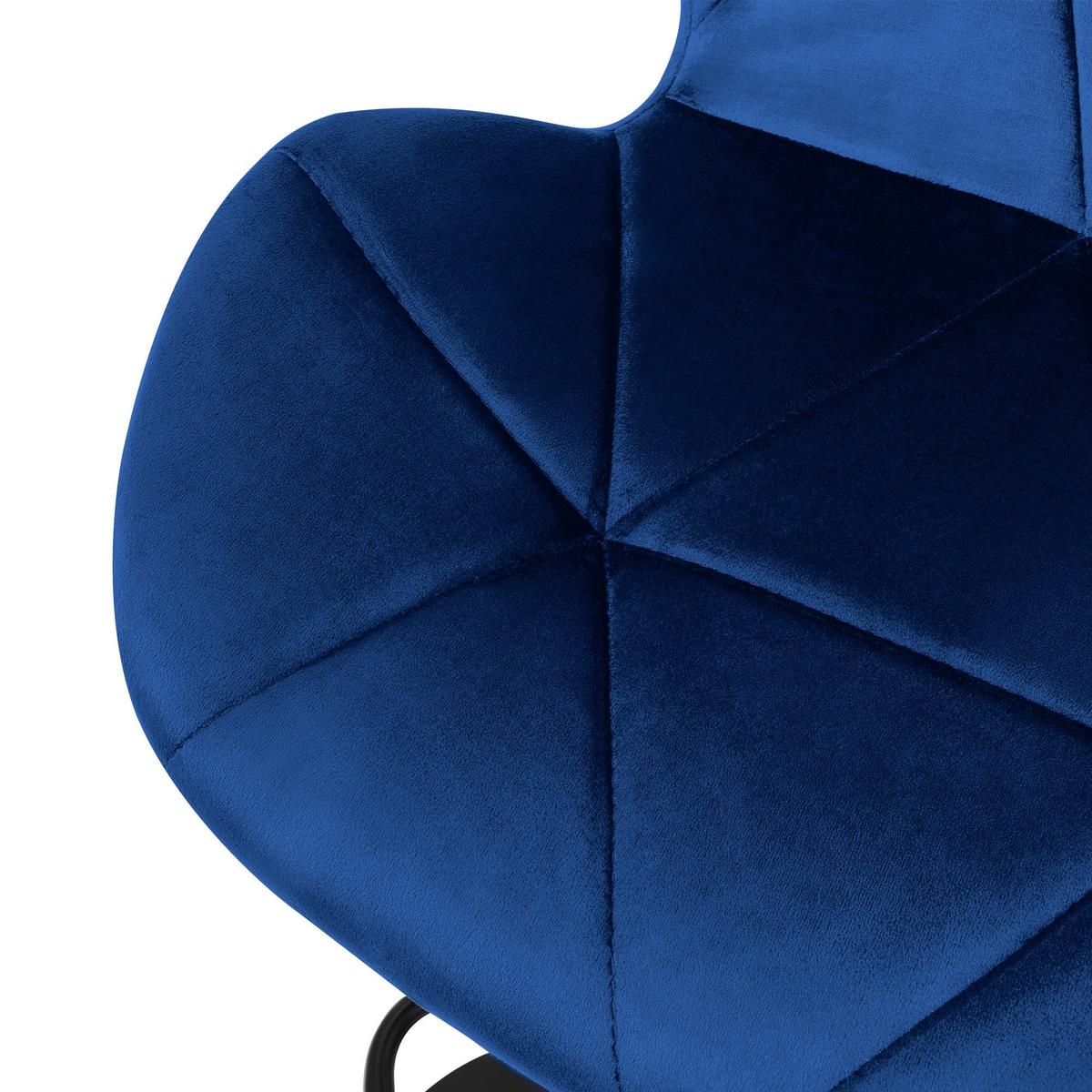 BARHOCKER 2er Set Blau aus Samt höhenverstellbar/drehbar - Blau/Schwarz, Textil/Metall (41/110/47cm) - ML-DESIGN