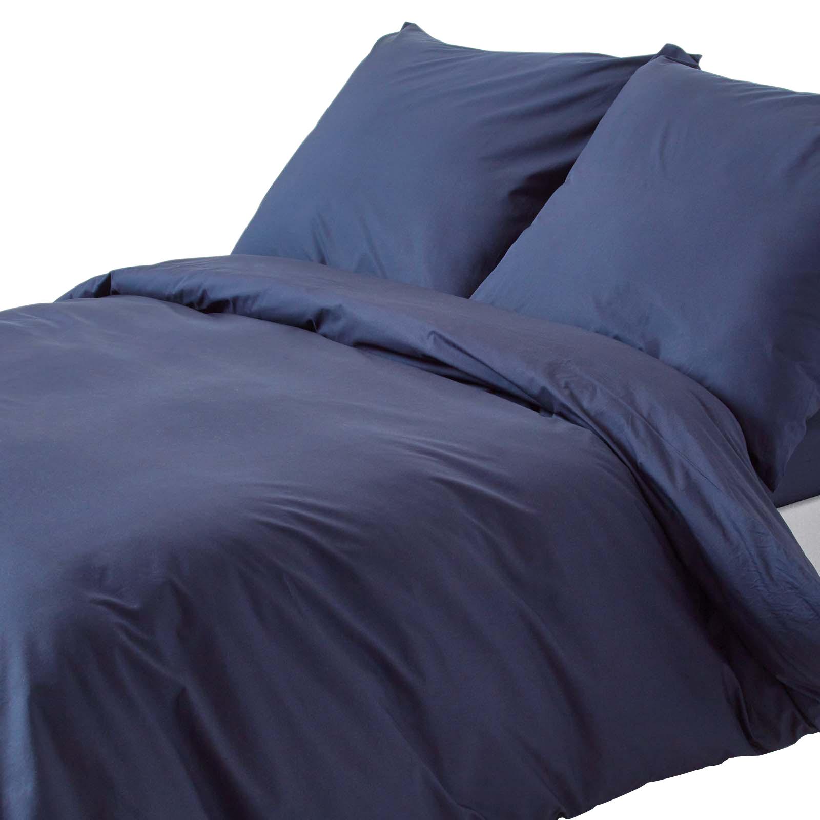 BETTWÄSCHE Perkal Fadendichte 200 - Dunkelblau, Textil (155/220cm) - Homescapes