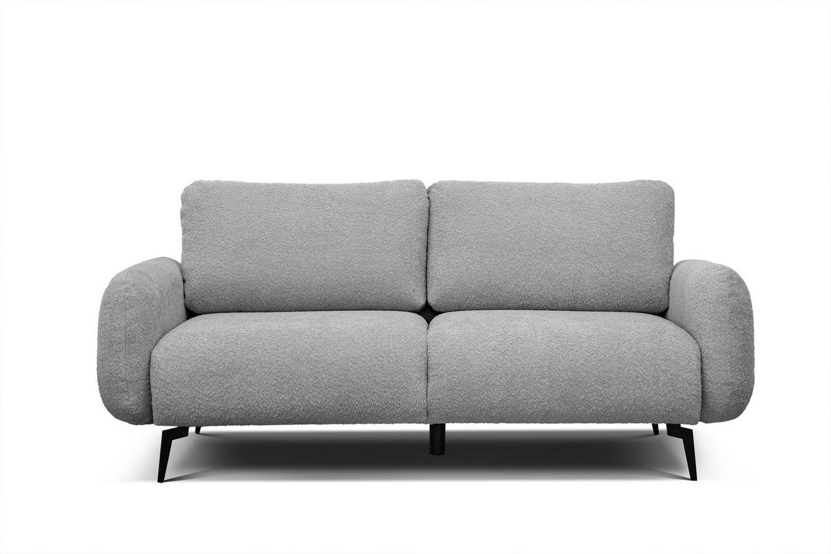 SOFA FEBE 3-Sitzer, hellgrau - Hellgrau/Schwarz, Holz/Textil (190/82/96cm) - Wozimo