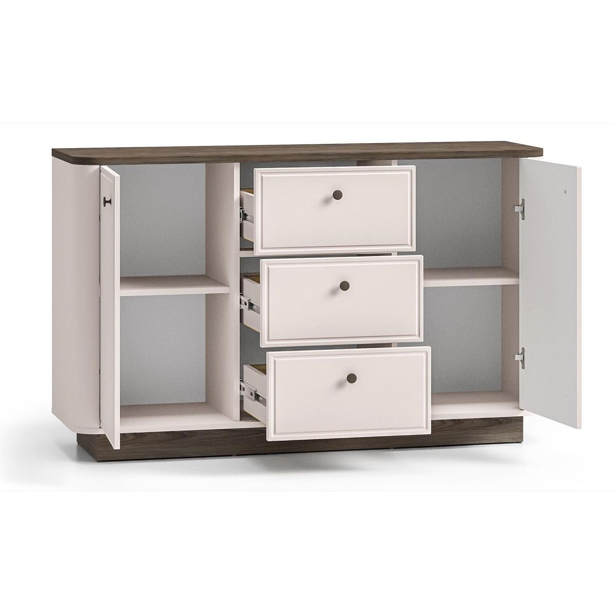 SIDEBOARD Vilavio Kaschmir/Eicheoptik Dunkel 138 cm - Taupe/Dunkelbraun, Holzwerkstoff/Metall (138/85/40cm) - Selsey