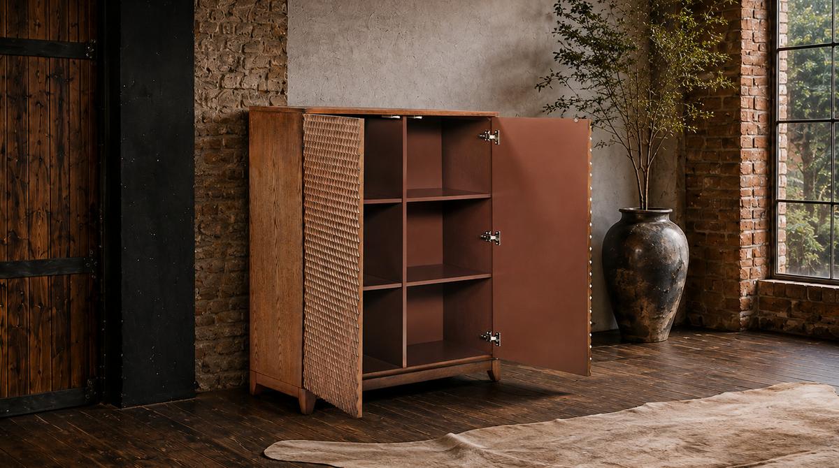 HIGHBOARD COPAS Braun Holz - Braun, Eichenholz/Holz (100/120/40cm) - KAWOLA