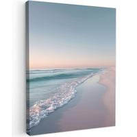 LEINWANDBILD Küstenlinie - Pastell - Wasser Room Decor 30x40 cm - Pastellblau, Textil (30/40cm) - MuchoWow