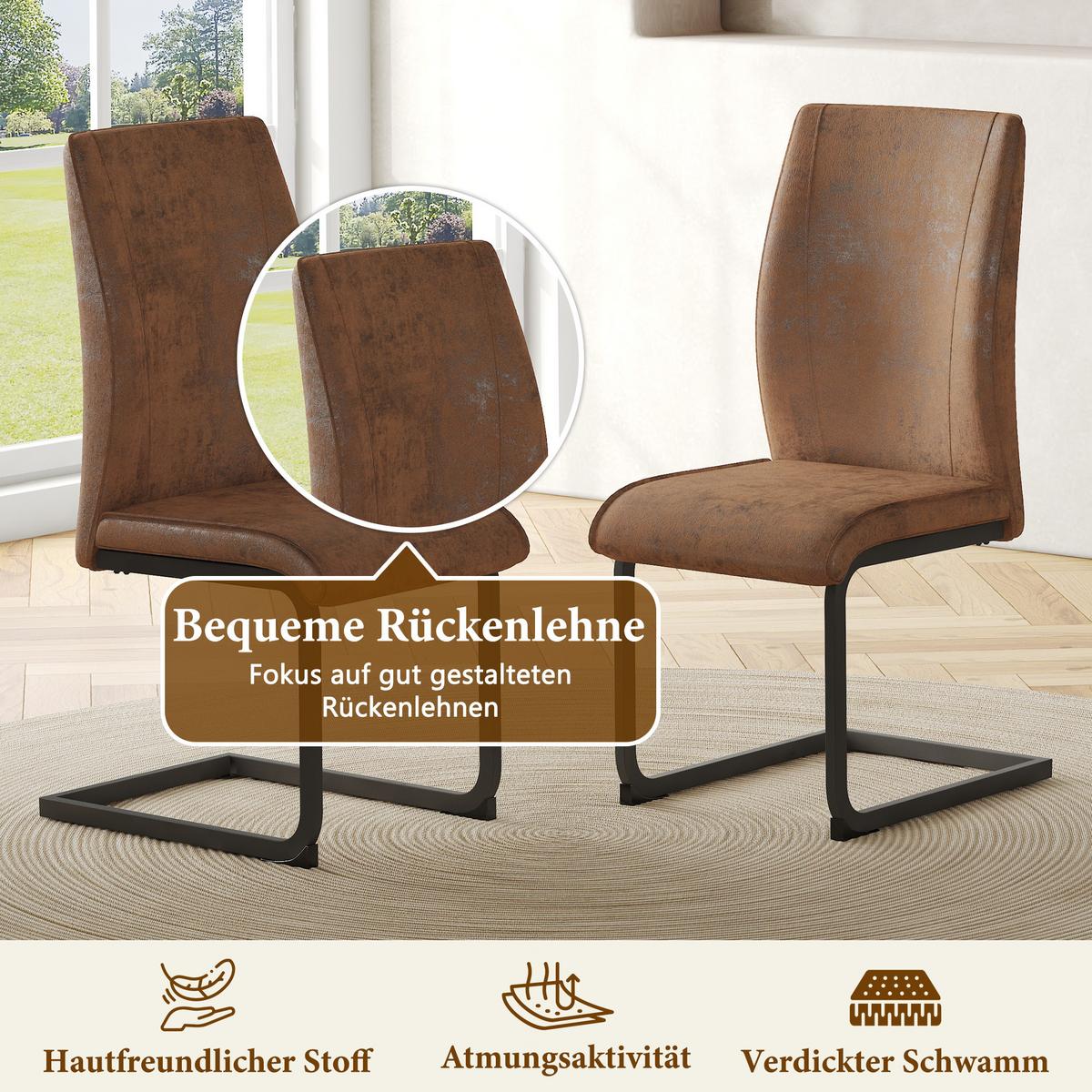 ESSZIMMERSTUHL 2er Set in Braun Ergonomisch - Braun, Holzwerkstoff (43/99/45cm) - Urban Meuble