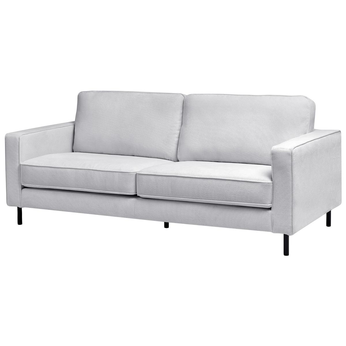 SOFA-SET 4-Sitzer Stoff Hellgrau Savalen - Hellgrau/Schwarz, Textil (204/87/91cm) - Beliani