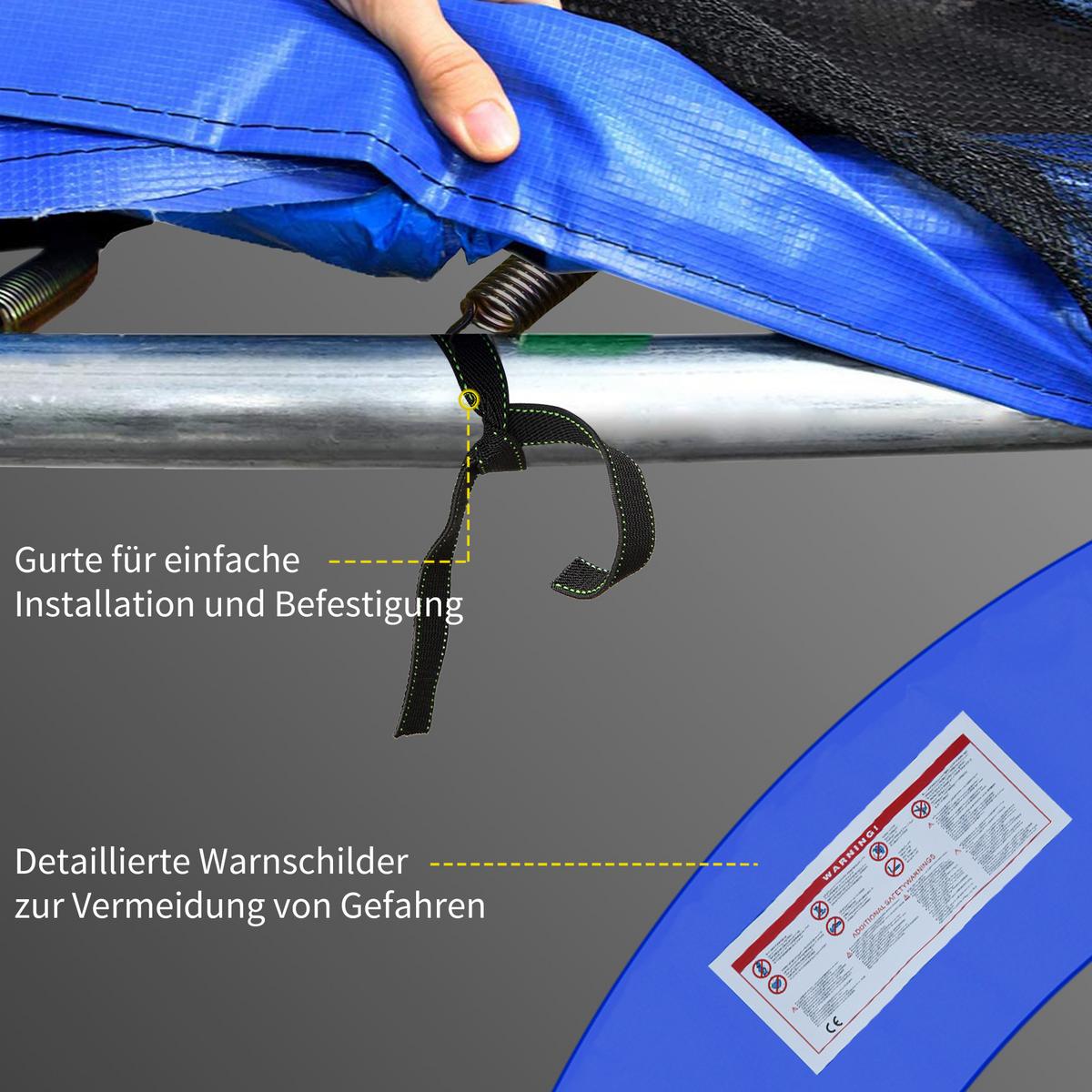RANDABDECKUNG, PVC, Rot, Ø366 cm - Multicolor, Kunststoff (366/366cm) - HOMCOM