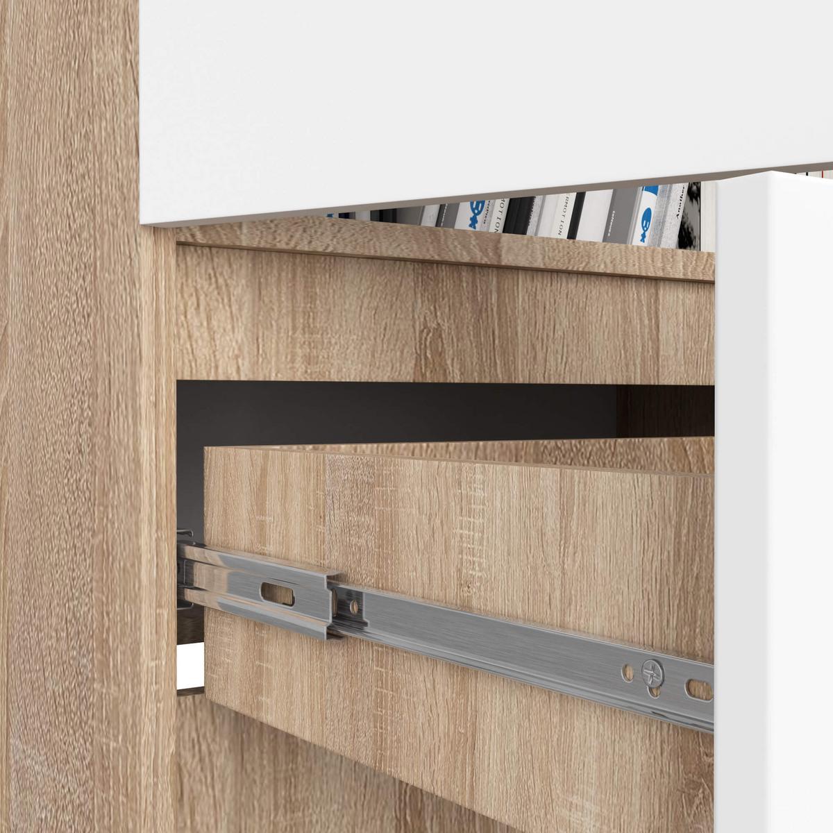 STANDREGAL Eiche Sonoma, Weiß 180/60/35 - Weiß, Holzwerkstoff (60/180/35cm) - RAUMHIRSCH FURNITURE