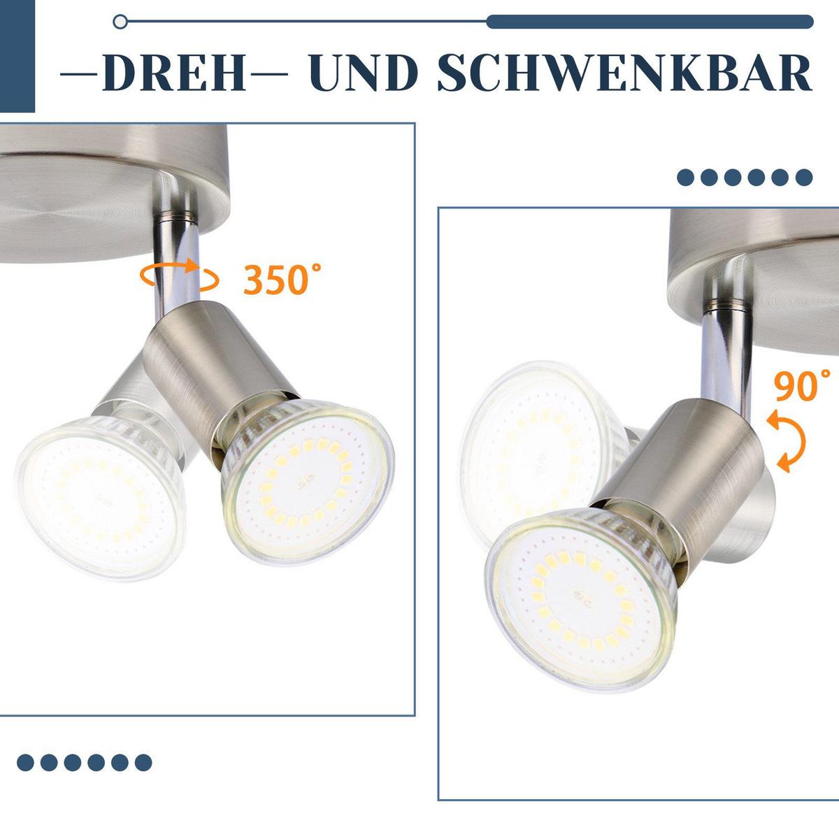 DECKENSTRAHLER Bamberg 3-flammig 15/15/10.4 cm - Silberfarben, Metall (15/15/10.4cm) - Nettlife