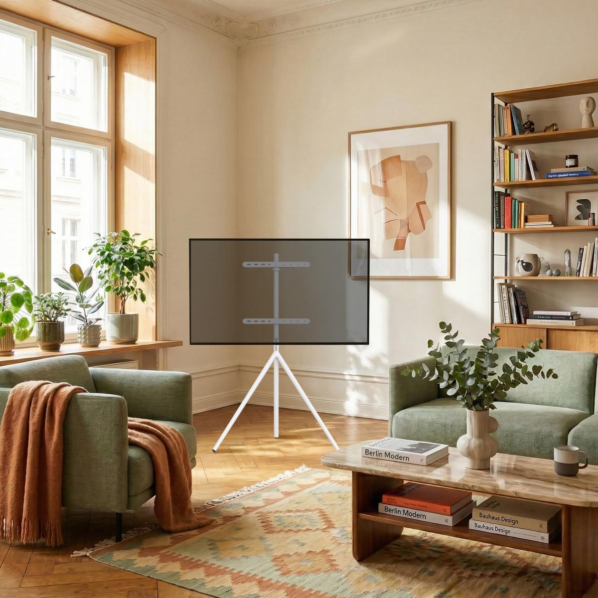 TV-HALTERUNG Valle - Weiß, Kunststoff/Metall (85.5/137/46.5cm) - pro.tec