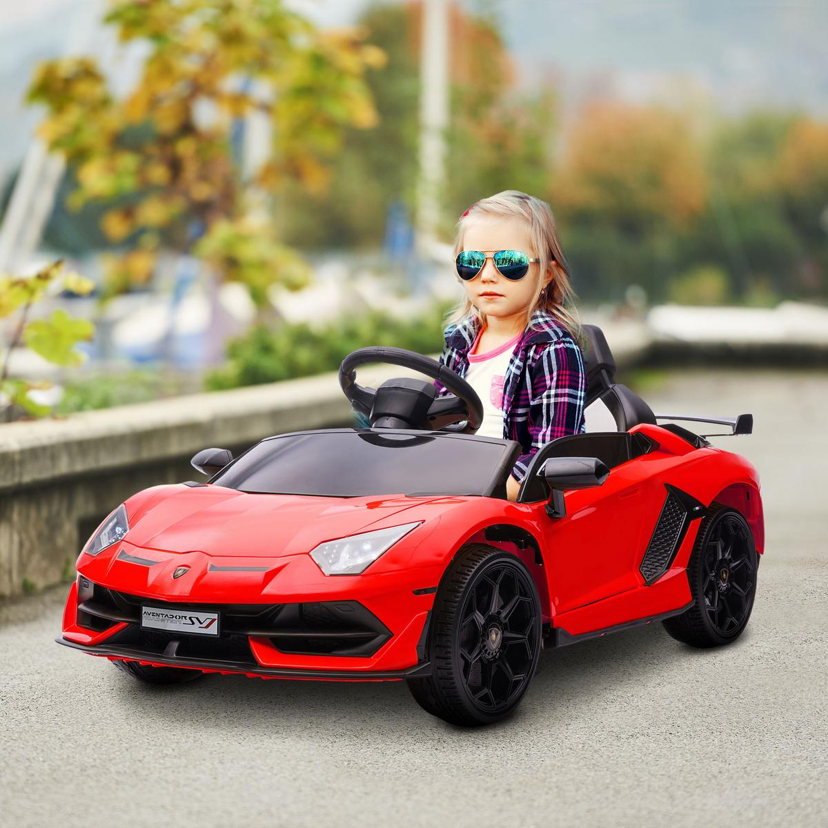 ELEKTROAUTO Elektrisches Kinderfahrzeug, Elektrofahrzeug inkl. Fernbedienung - Rot, Metall (107.5/63/42cm) - HOMCOM