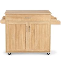 KÜCHENWAGEN Holz Natur - Weiß, Holz (116/85/40cm) - COSTWAY
