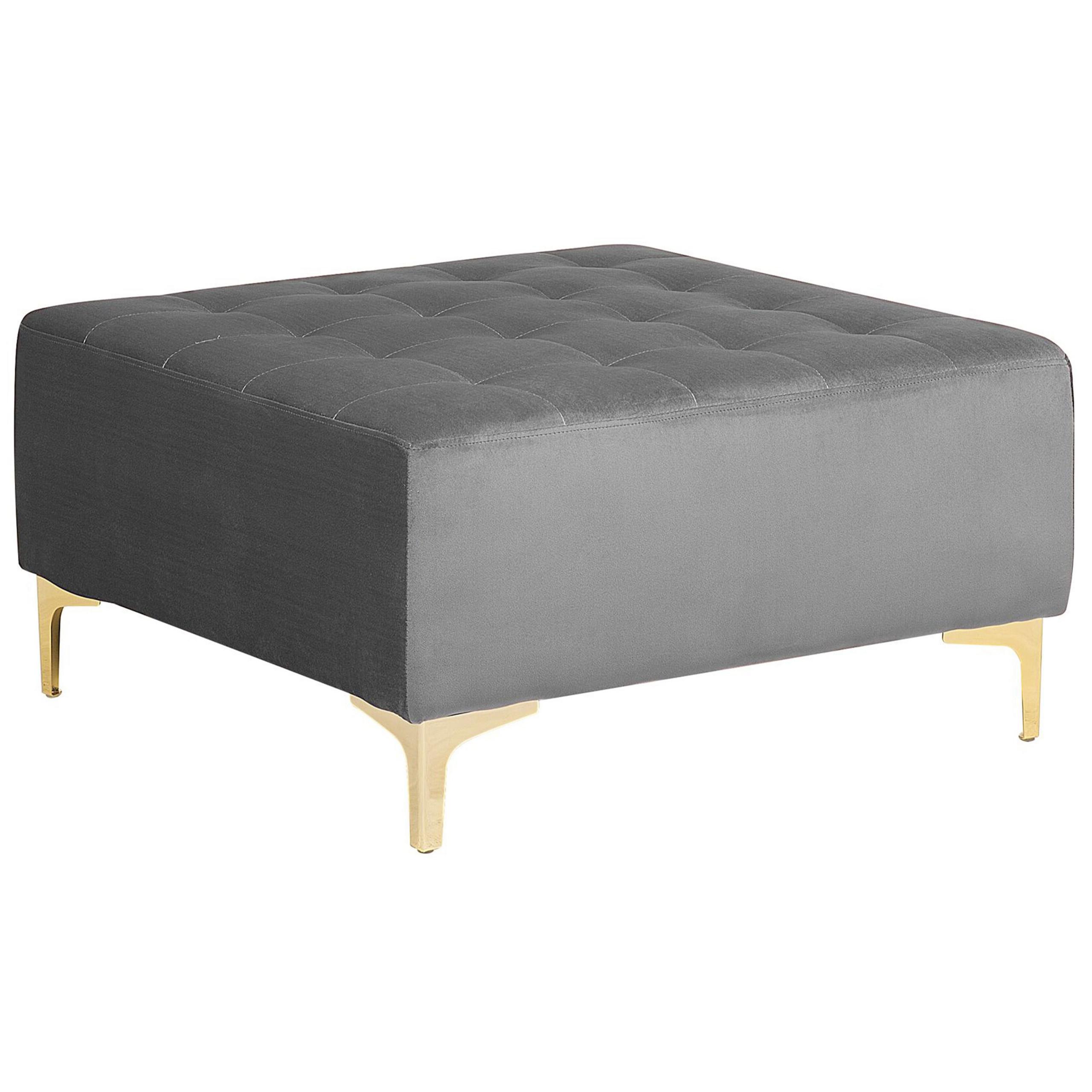 OTTOMANE Aberdeen 80/80/41 cm - Goldfarben/Grau, Textil (80/41/80cm) - Beliani